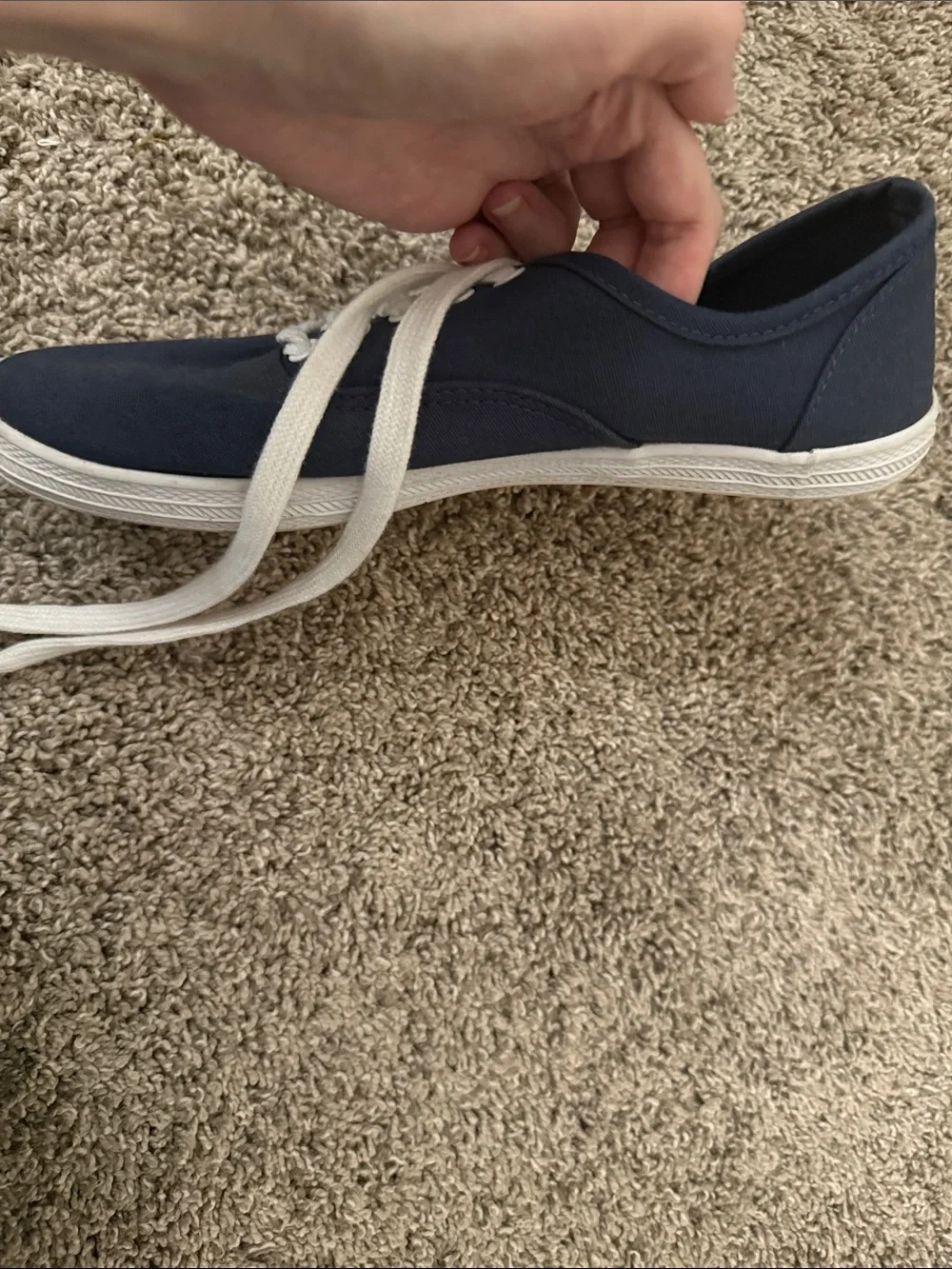 Mossimo Supply Co. Navy Canvas Low-Top Sneakers with White Laces